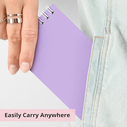Taja Pocket Small Notebook 3" x 5", Set of 8 Mini Little Spiral Notebook, Nursing Notepad, Perfect for Work, School, Office, Nurse, Travel - Soft Harmony thumbnail 3