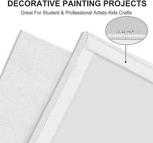 Artkey Canvases for Painting 8x10 Inch 12-Pack, 10 oz Primed 100% Cotton White Blank Canvas Boards for Painting, Art Supplies Paint Canvas Panels for Acrylic Oil Watercolor Tempera Paints thumbnail 4