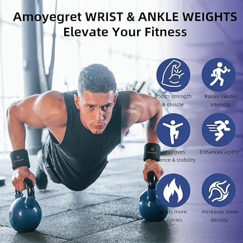 Ankle & Wrist Weights for Women & Men – Weighted Wristbands & Foot Weights | Comfortable Fixed Weight Set (2/3/4/6/10 lbs Pair), Soft Breathable Fabric, Ideal for Walking, Workout thumbnail 4
