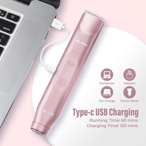 Akunbem Bikini Trimmer for Women - 2 in 1 Electric Razors for Women - Dual Head Electric Shaver - IPX7 Waterproof Wet & Dry Use Body Hair Trimmer and Facial Hair Remover for Bikini Underarm Leg Arm thumbnail 6