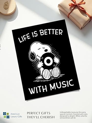 Life Is Better With Music Wall Art – 8x10 Unframed Cartoon Dog Poster – Fun Inspirational Artwork for Bedroom, Living Room, Dorm, Studio, or Office – Motivational Decor and Gift for Musicians & Fans thumbnail 4