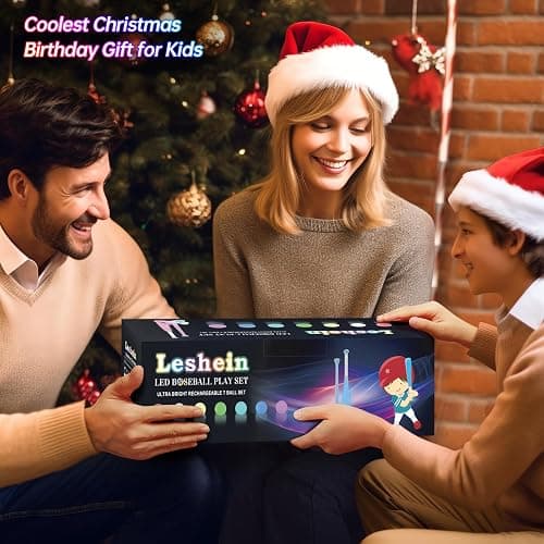 Leshein LED Tball Set for Toddlers 3-5, 5-8, Light up Tee Ball Set for Toddlers, Glow in The Dark T Ball Sets for Kids 3-5, Kids Outdoor Toys Sports Toys, Baseball Toys Gifts for Boys Girls (Blue) - Blue thumbnail 2