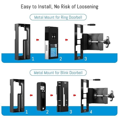 Anti Theft Ring Doorbell Mount - Renter Friendly Ring Doorbell Holder for Apartment Door - All Metal Ring Door Bracket Blink Doorbell Mount No Drill thumbnail 6