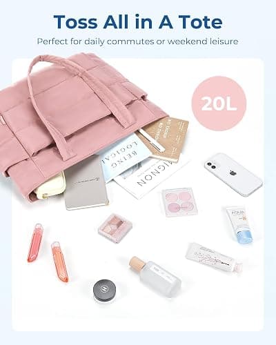 BAGSMART Tote Bag for Women, Lightweight Puffy Tote Bag with Compartments Shoulder Bag Handbag for Travel, Work, Gym thumbnail 7