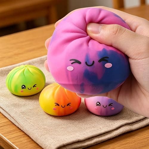 Dumplings Squishy Stress Balls Fidget Sensory Toy Mystery Dumplings Squishy Soft Squeeze Decompression Dough for Adults (Gradation Pink) thumbnail 4