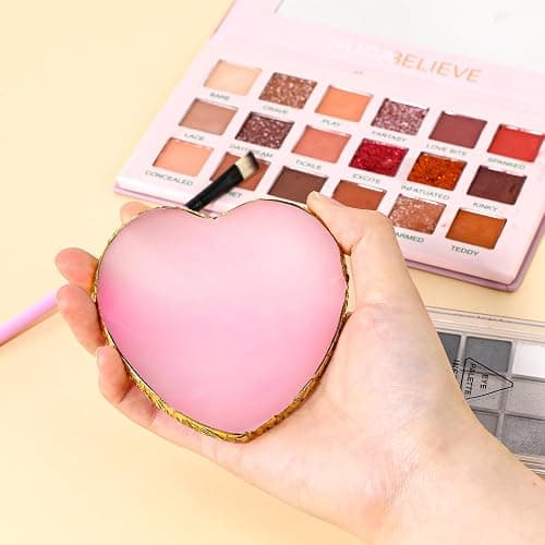 Resin Nail Art Palette Nail Mixing Palette Nail Art Painting Mixed Color Palettes Gold Edge Nail Holder Display Board Cosmetic Mixing Tools (Pink) thumbnail 2