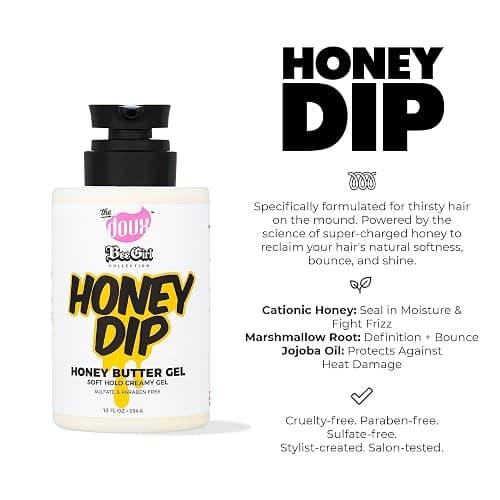 Bee Girls Honey Dip Honey Butter Gel for Curly Hair – Moisturizing Gel with Strong Hold, Shine & Frizz Control For Styling – Curl Product for Women & Men, Styling for Natural, Coily & Wavy Hair, 12oz thumbnail 3