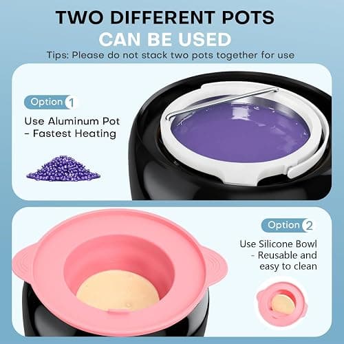 TIKESI Waxing Kit for Women and Men, Digital Wax Warmer with 14OZ 5 Bags Hard Wax Beads, at Home Wax kit for Full Body, Face, Eyebrows, Bikini, Legs, Brazilian & Sensitive Skin thumbnail 3