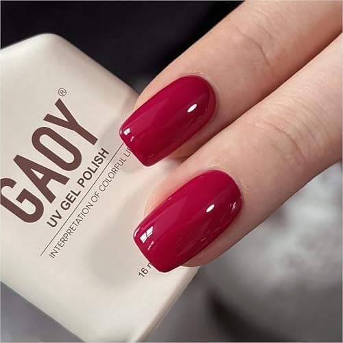GAOY Red Gel Nail Polish, 16ml Soak Off Gel Polish, UV Light Cure for Nail Art DIY Manicure at Home, 4159 Midnight Rose - Image 1