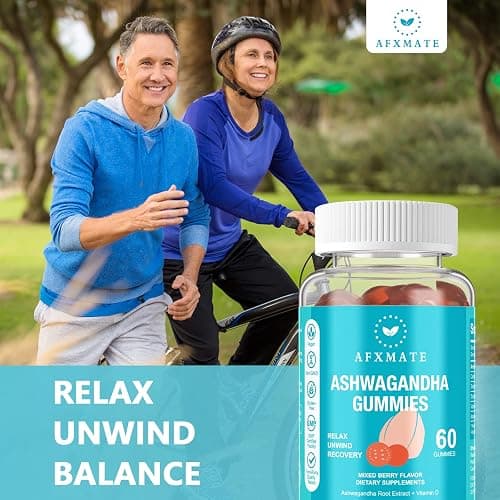 AFXMATE Ashwagandha Gummies & Vitamin D Gummies for Men & Women 120 Count Aswangdha Supplement (Non-GMO, Sugar Free & Gluten Free) thumbnail 2
