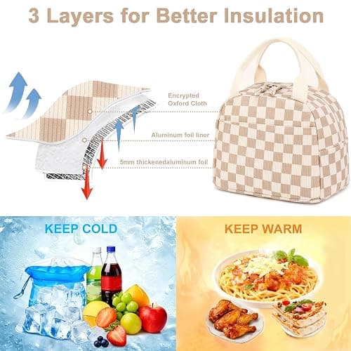 Bluboon Lunch Bag for Women Men Cute Corduroy Lunch Tote Bags Reusable Insulated Lunch Box Large Capacity Reusable Insulated Cooler for Work Picnic or Travel thumbnail 6