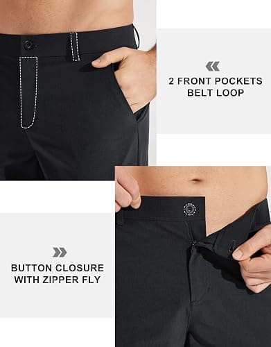 Libin Mens Golf Pants Stretch Work Dress Pants 30"/32"/34" Quick Dry Lightweight Casual Comfy Trousers with Pockets thumbnail 5