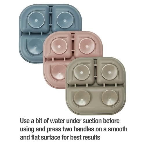 PandaEar 3 Pack Baby Plates with Suction and 3 Spoons, Silicone Toddler Plates for Baby Toddlers Infant Kids, Divided Plate Toddler Suction Plates, Non-Slip, Non-Toxic, BPA Free thumbnail 4