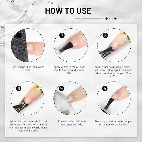 JODSONE Builder Gel for Nails,2Pcs 16.5ml Builder Gel Nail Polish for Thickening Strengthener Building Extension Nail Thickening Solution and Nail Art Design Gift for Women thumbnail 4