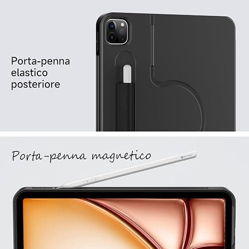 HOU Custodia con Tastiera per iPad Air 11 (M3/M2) 2025, Custodia Magnetica Staccabile con Tastiera per iPad Pro 11 (4ª/3ª/2ª/1ª Gen) e iPad Air (6ª/5ª/4ª Gen), con Touchpad, Retroilluminazione - Nero thumbnail 6
