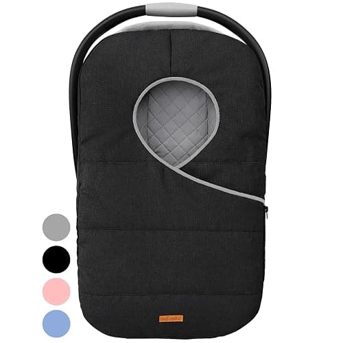 liuliuby Winter Carseat Covers for Baby | Infant Car Seat Cover Baby | Doona Accessories | Warm & Thick Fleece Canopy for Infant & New Born Cold Weather (Black) - Image 1