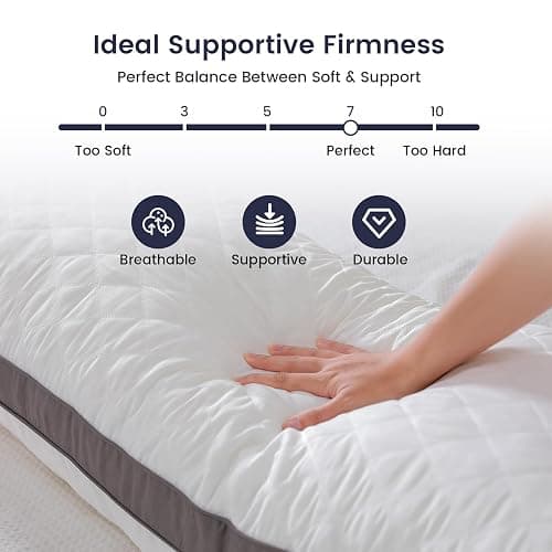 Rainmr Body Pillow Shredded Memory Foam & Cooling Double Case Cover Huggable Pillows 20x54 inches (White, 3D Loft Quilted (20 * 54in)) thumbnail 4