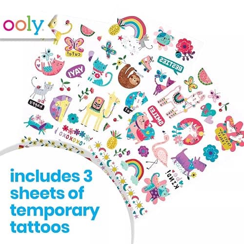 Ooly 50 Glitter Temporary Tattoos For Kids, Safe & Non-Toxic Temporary Tattoo, Party Favors Gifts for Kids, Great Goodie Bag Stuffers & Fun Birthday Decorations - Fun Friends thumbnail 2