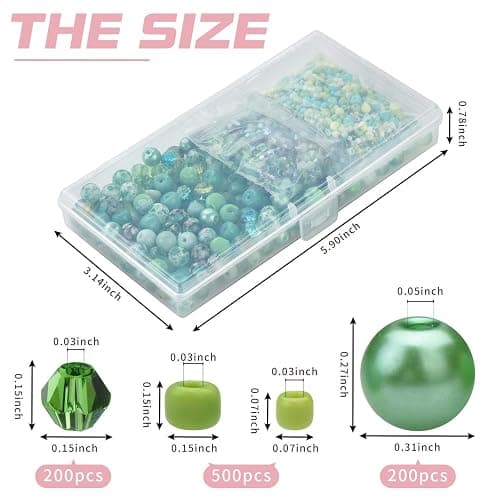 Chartreuse Glass Beads for Jewelry Making - Assorted Round, Seed, Bicone Crystal, Rondelle & Rock Stone Beads - 2-4mm, 4mm, 6x8mm - DIY thumbnail 2