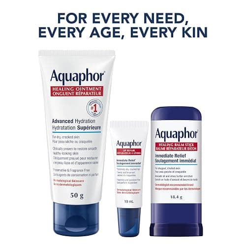 Aquaphor Skin Essentials Routine, Gift Set for All Skin Types, Includes Healing Ointment, Lip Balm, and Healing Balm Stick, 3-Piece Skincare Set thumbnail 2