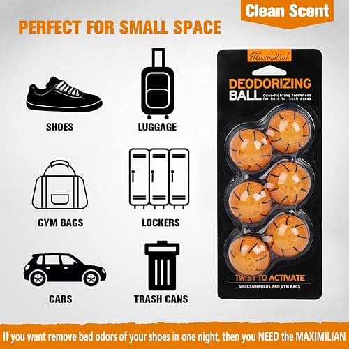 MAXIMILIAN Professional Shoe Deodorizer Balls | Shoe Fresheners Balls | Foot Odor Eliminator | Odor-Fighting Freshener for Neutralizing Odor and Refreshing Sneaker, Wardrobe, Bags thumbnail 6