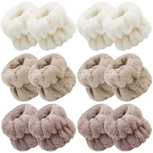 WHAVEL Face Washing Wristbands (6 Pairs), Absorbent Spa Wristbands for Washing Face Sweatband Wash Bands, Prevent Liquid from Spilling Down Arms - Image 1