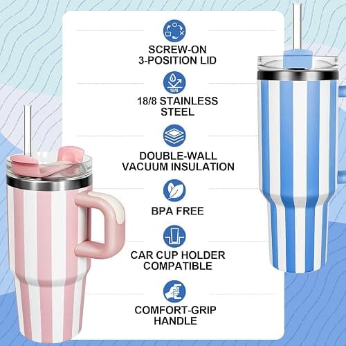 Master Jack 30 OZ Tumbler Classic Retro Stripes Cup | Oasis Cabana Gloss thumbnail 5