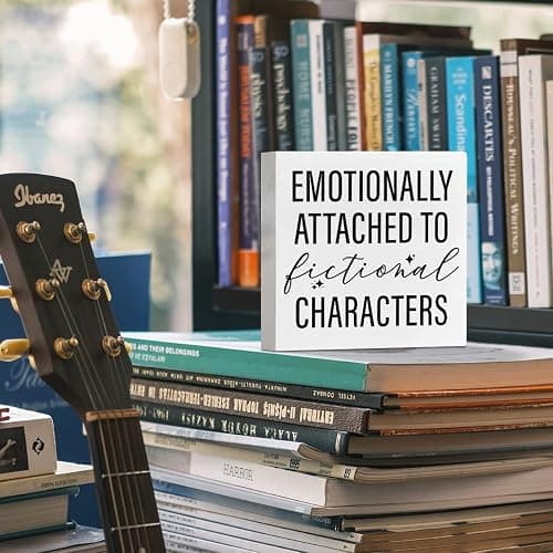 Bookish Desk Decor, Book Lover Nook Wooden Box Sign | Gifts for Book Lovers Worms Nerds Readers Librarians Bookish, Bookshelf Book Nook Home Bedroom Desk Decor thumbnail 4