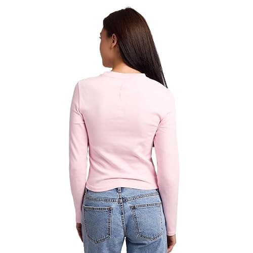 Bioworld Kuromi Character & Hearts Women's Cradle Pink Long Sleeve Baby Tee thumbnail 4