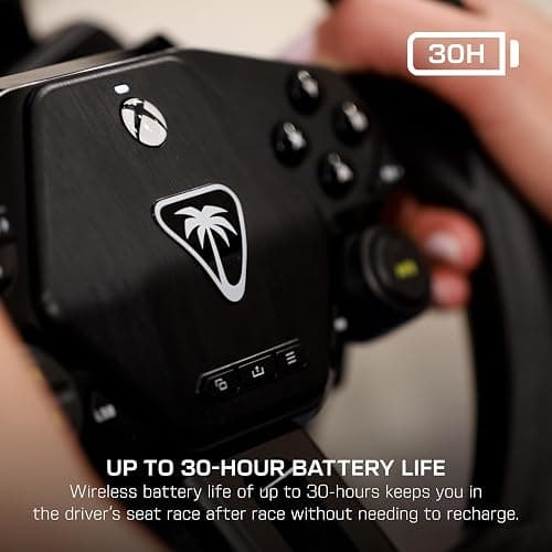 Turtle Beach Racer Wireless Racing Wheel System Officially Licensed for Xbox Series X|S & Xbox One and Windows PCs – Complete Design, Reliable Wireless Connection, up to 30Hr Battery– Black thumbnail 6