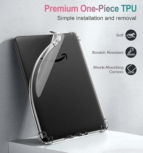 MoKo Hülle für 7" Kindle Paperwhite (12. Generation - 2024) und Kindle Colorsoft Signature Edition 2024, Ultradünne, Flexible, Transparente TPU-Schutzhülle, Klar thumbnail 4