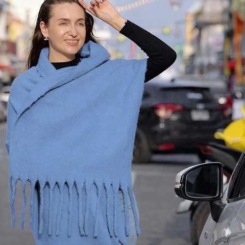 MissShorthair Thick Scarf for Women Big Chunky Colorful Blanket Fluffy Soft Scarves Winter Colorful Shawl Warps thumbnail 2