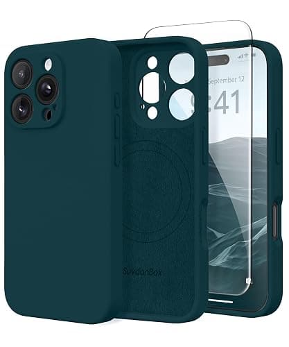 iPhone 16 Pro Max Case, Compatible with MagSafe, [Full Camera Protection][Screen Protector] Silicone Shockproof Protective Phone Case for iPhone 16 Pro Max 6.9", Deep Blu - Image 1