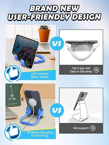 Stocking Stuffers for Teens Boys Men: Cell Phone Stand Flexible Thumbs Up Lazy Cellphone Holder for Desk Hand Funny Christmas Ideas Gifts for Women Adults Husband Him Kids Dad Cool Stuff Gadgets thumbnail 5