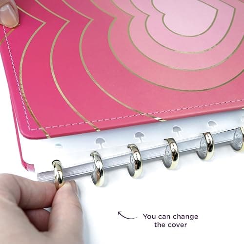 CREATE A NOTEBOOK Discbound Premium - Plan, Organize, Customize, and Create with Ease. For Work Meetings, School, Journal, or Daily Use 80 Pages (Golden Love LARGE 7.87 in x x 10.82 in) thumbnail 3