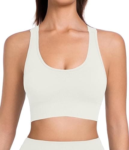 Comper Sports Bra for Women Workout Bras Sexy Wide Straps Yoga Bras with Removable Pads& Adjustable Straps thumbnail 2