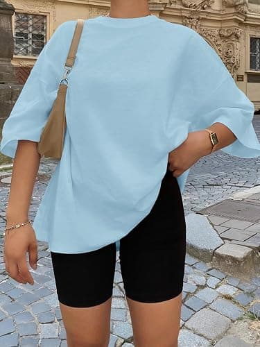 Trendy Queen Womens Oversized Summer T Shirts Plus Size Batwing Cute Casual Tops Short Sleeves Fashion Workout Clothes thumbnail 3
