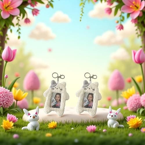 2Pcs White Photocard Holder,Cartoon Plush Photocard Holder Outdoor Girl Korean Style ID Card Cover Protective Case Card Sleeve Student Rabbit Identification Badges Supplies, Office and School Supplies thumbnail 5