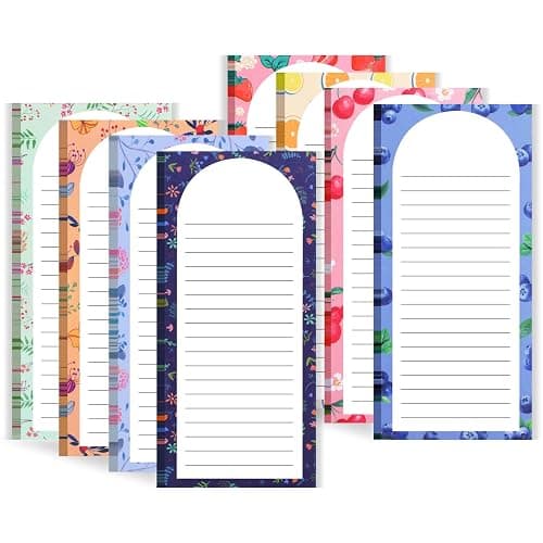 AZUREAL 8 Pack Magnetic Notepads for Refrigerator, Magnetic Notepads for Refrigerator, Flower and Fruit Design Grocery List Pad for Fridge, Full Magnet Back Shopping Lists, 30 Sheets Per Note Pads - Image 1