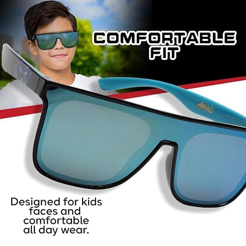 ARKAID Transformers Kids Sunglasses: Stylish, Comfortable, & Durable UV-Protective Transformers Accessories with Soft Carrying Case - Officially-Licensed Transformer Toys & Accessories Black thumbnail 3