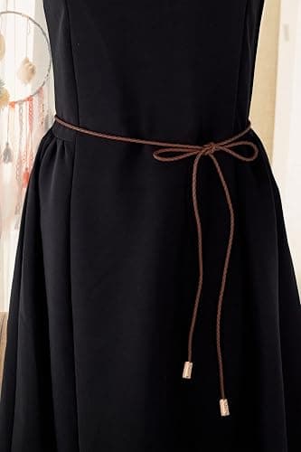TeeYee Women Waist Belt/Rope/Chain String Knitted Long PU Leather Boho Wrap Skinny Belt thumbnail 9