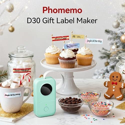 Phomemo Label Maker Machine with Tape, D30 Portable Mini Label Printer, Small Bluetooth Label Makers Handheld Thermal Sticker, Multiple Templates Fonts Icon Custom Name Label for Home Kids, School thumbnail 8