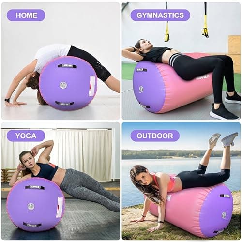 AWSUM Gymnastics Barrel Tumbling Equipment Air Roller Training Inflatable Back Handspring Trainer for Octagon Tumble Mat Gym Cheerleading Home Use 1 PCS，No Electric Pump thumbnail 7