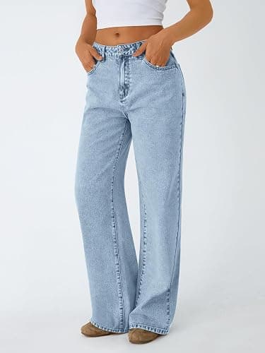 Trendy Queen Jeans for Women Wide Straight Leg High Waisted Stretchy Baggy Jeans Fashion Loose Denim Pants Fall 2025 thumbnail 3