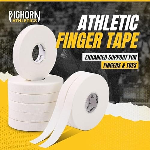 Bighorn Athletics Jiu Jitsu Finger Tape, Rock Climbing Tape | Multipurpose for Sports & Injuries: MMA, Volleyball, Football, Basketball, Tennis, Golf, Hands & Toes, 0.5-Inch x 45-feet, 8-Rolls, White thumbnail 6