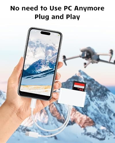 SD Card Reader for iPhone iPad Camera with USB C, Dual Card Slot USB 3.0 Memory Card Reader Supports SD/TF Card Trail Camera Viewer SD Card Adapter Portable Micro SD Card Reader No App Plug and Play thumbnail 6