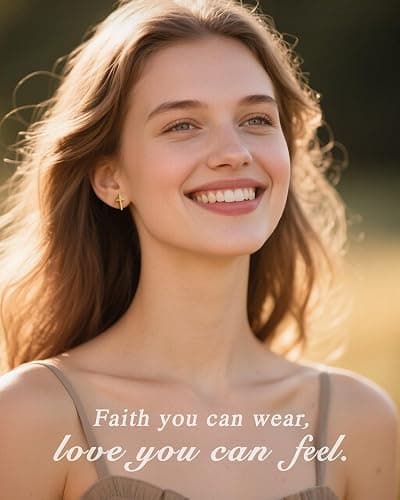 Cross Earrings for Women Teen Girls, Christian Jewelry Religious Easter Gift with Meanningful Quote Card thumbnail 3