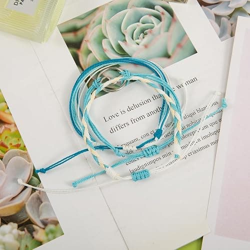 GFLPO Surfer Wave Bracelets for Teen Girls Summer Beach Bracelets Handmade Braided Rope Friendship Bracelets Boho Adjustable Waterproof Bracelets for Women Beach Jewelry for Women thumbnail 8