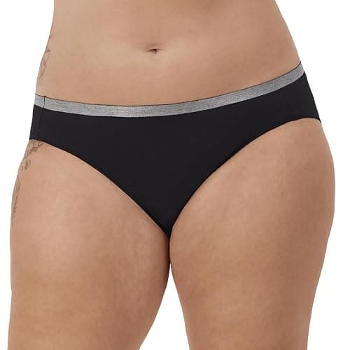 Hanes womens Just My Size Brief Underwear, Cotton Stretch Brief Panties, Plus Sizes, 5-pack thumbnail 2