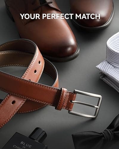 CHAOREN Mens Belt Leather - 1 3/8" Dress Belts for Men - Considerate Gift for Work Business Casual Jeans thumbnail 3